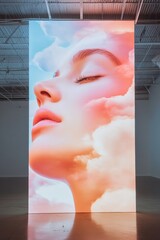Poster - Ethereal Digital Portrait Immersive Sensory Art Experience Showcasing Emotional Wellness, Mindful Technology, and Gen Z Creative Expression