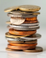 Poster - Minimalist Financial Stability Precision-Stacked Metal Currency Visualization for Modern Wealth Management and Investment Strategy Insights