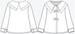 © JUSTDZINE - LONG SLEEVES WOVEN TOP WITH PETER PAN COLLAR AND CUTE BOW DETAIL DESIGNED FOR TEEN AND KID GIRLS IN VECTOR ILLUSTRATION FILE