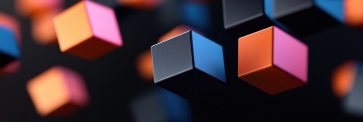 Poster - Blockchain Visualization Geometric Quantum Computing Network with Vibrant Cubes - Next-Gen Digital Infrastructure for Fintech and Emerging Tech Ecosystems