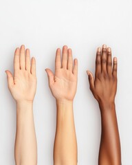 Poster - Inclusive Diversity Visualization Multicultural Hands Rising in Collaborative Unity - Empowering Global Engagement and Social Impact Marketing