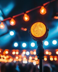 Aufkleber - Immersive Event Design Retro Amber Stage Lighting Showcasing Dynamic Atmospheric Ambiance - Experiential Marketing and Creative Production Trends