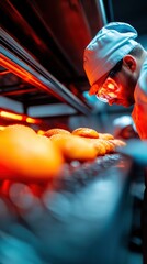 Fototapete - High-Tech Artisan Bakery Precision Industrial Bread Production with Smart Automation, Next-Gen Food Manufacturing Insights in Vibrant Cinematic Detail