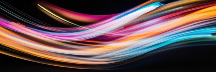 Fototapete - Fluid Motion Dynamics Vibrant Digital Light Trails Visualizing Urban Connectivity, Tech Innovation, and Immersive Data Visualization for Next-Gen Marketing Experiences