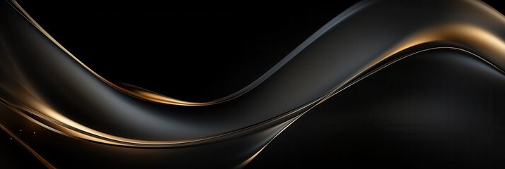 Poster - Elegant swirl design with gold accents on dark background for luxurious modern display