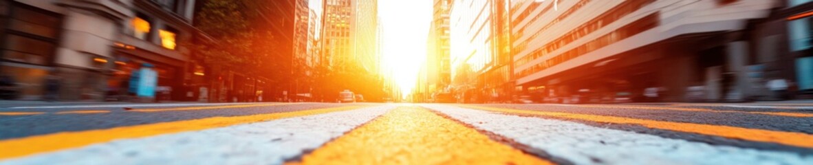 Poster - Smart Urban Mobility Dynamic Intersection Design Reveals Future City Navigation with Immersive Low-Angle Sunset Infrastructure Visualization