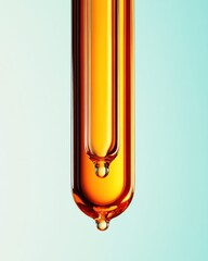 Fototapete - Luminous Liquid Gold Minimalist Scientific Serum Capturing Precision Droplet Technology for Innovative Skincare and Beauty Microtrends