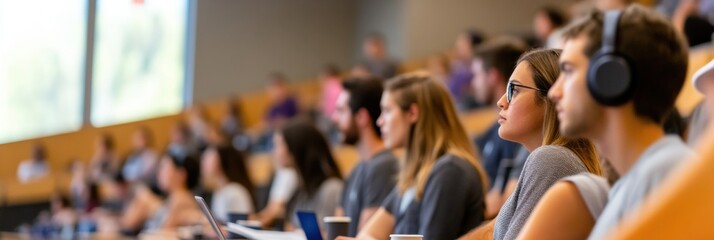 Aufkleber - Hybrid Learning Revolution Inclusive Gen Z Academic Space with Digital Integration, Collaborative Lecture Hall Experience for Modern Educational Transformation