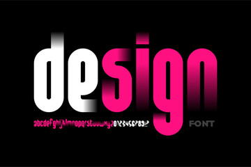 Wall Mural - design. modern condensed style lowercase font design, alphabet letters and numbers vector illustrati