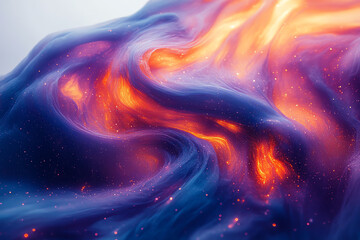 Leinwandbilder - A breathtaking abstract representation of cosmic waves, featuring vibrant hues of orange and purple that create a mesmerizing visual experience.