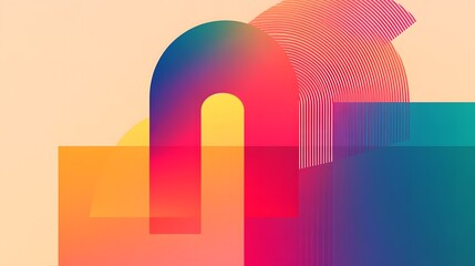 Wall Mural - experimental typographic composition with bold numerals and overlapping gradients