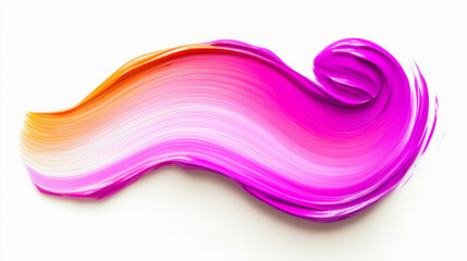 Aufkleber - Bright pink and orange paint flow together on a white surface, showcasing creativity and color blending in an artistic endeavor