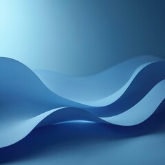 Poster - Minimalist blue background features smooth gradient with glowing abstract curved shapes. Clean, flowing style, horizontal orientation for web design, presentation templates, creative projects. Sea,