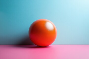 Aufkleber - A vibrant orange sphere sits on a contrasting pink and blue background, creating a dynamic composition that evokes creativity and playful simplicity.