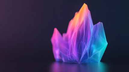 Aufkleber - A high-definition digital design of futuristic polygonal shapes gently shifting between luminous