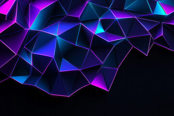 Poster - A visionary abstract digital artwork featuring vibrant multi-faceted polygonal structures softly