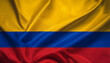 © hardvicore - National flag of Colombia, silk fabric. Banner for celebrating Independence Day.