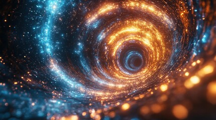 Aufkleber - Journey through a luminous tunnel of vibrant colors and dynamic light patterns illuminating every corner of this mesmerizing abstract space