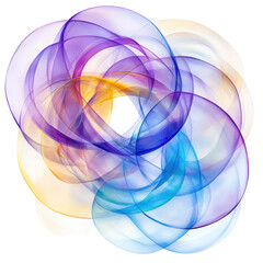 Wall Mural - abstract intertwined rings: a mesmerizing digital artwork featuring overlapping rings in a palette o