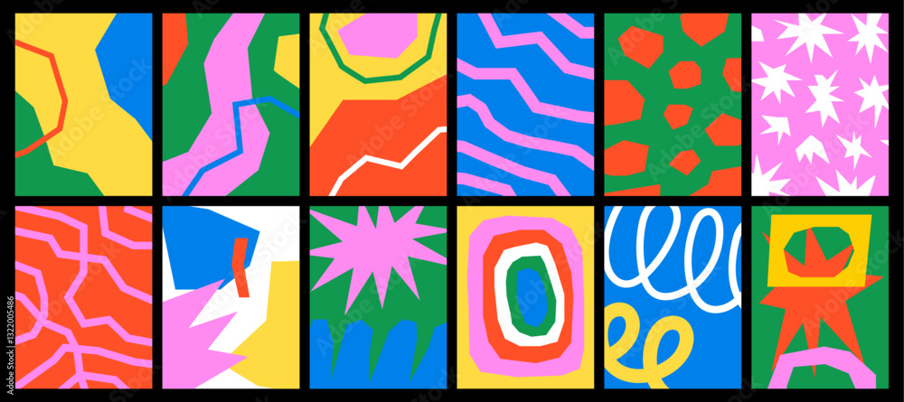 Collection of textured vector backgrounds with simple elements and ...