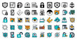 © BRAYAN - Set of security vector icons with white background