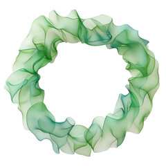 Wall Mural - abstract green wreath: an ethereal, abstract wreath composed of flowing, translucent ribbons in shad