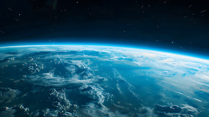 Wall Mural - the planet is blue and has clouds