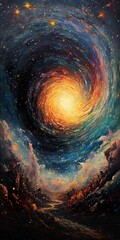 Wall Mural - exploring the mysteries of a black hole in cosmic space