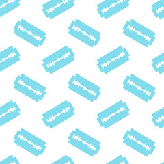 Razor Blade seamless pattern on white background