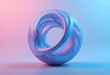 © MD - Glass shape with colorful reflections background. 3d rendering illustration. blue glass sphere