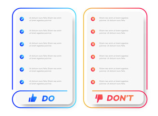 Wall Mural - Do and dont infographic vector template modern style vector 10 eps