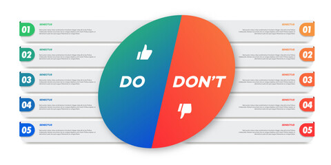 Wall Mural - Do and dont infographic vector design template modern style 10 eps
