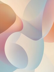 Fototapete - Modern minimalist background featuring soft overlapping geometric shapes in pastel tones designed for creative resources and elegant presentations