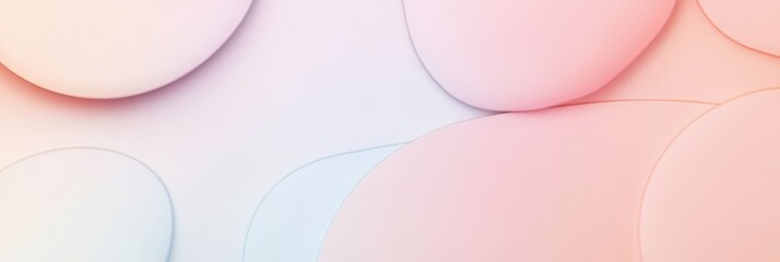 Fototapete - Modern minimalist design featuring soft geometric shapes in pastel tones with smooth gradients and elegant drop shadows for creative resources