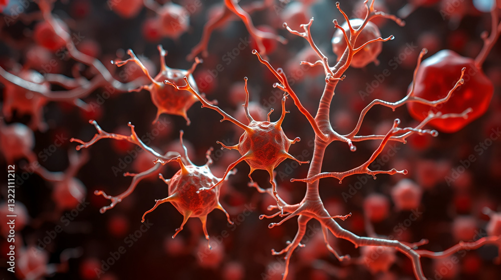 Precursor Cell Stock-Illustration „Bone marrow, stem cells of human bone marrow stem ...