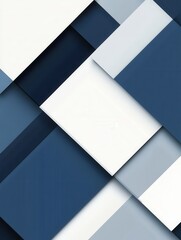 Poster - Structured geometric background featuring angular shapes in navy blue, gray, and white reflecting governance and stability