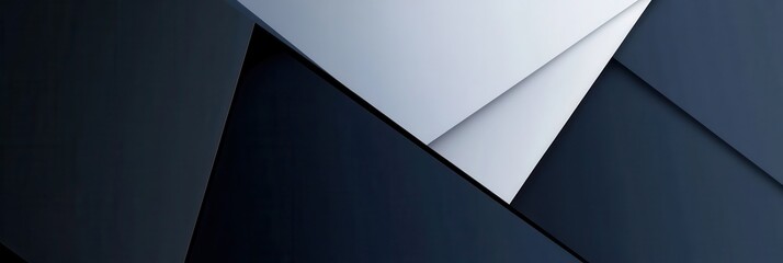 Leinwandbilder - Structured geometric background with angular shapes in navy blue, gray, and white symbols of governance and stability in modern design