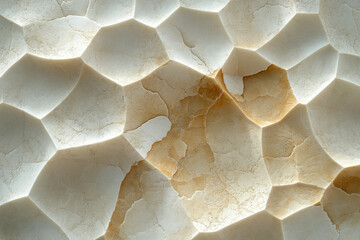 Wall Mural - abstract textured wall with geometric shapes and beige and white color palette.