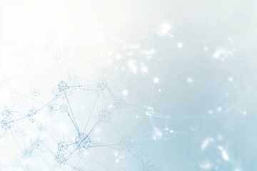 Poster - Abstract molecular structures in light blue with gradient background for scientific and educational purposes