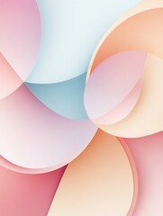 Fototapete - Soft overlapping geometric shapes create a modern minimalist background in pastel tones with smooth gradients for creative resources