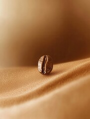 Poster - Close-up view of roasted coffee beans with a single bean positioned at the golden ratio, highlighting warm brown tones and a cozy atmosphere