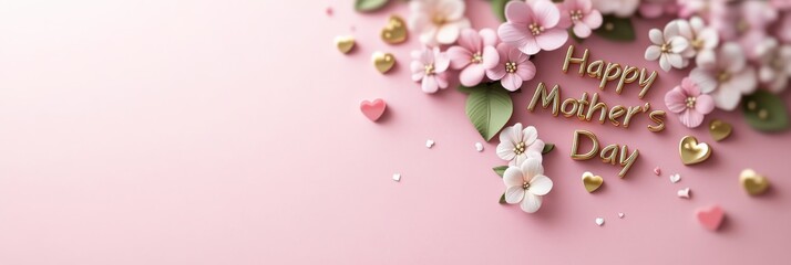 mothers day website banner, a touching mothers day website banner with d flowers, a gold happy mothe