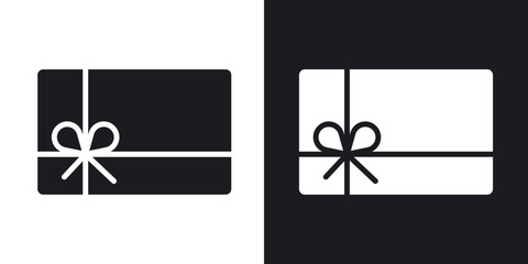 Gift card icons in solid black and white collection