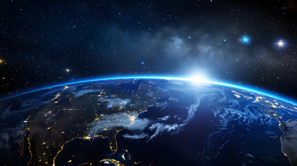 Wall Mural - the earth is lit up by the sun
