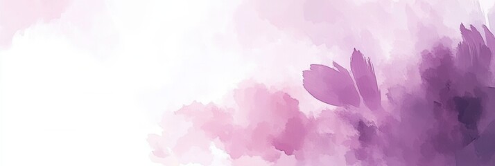 Aufkleber - Soft floral design in pastel hues with a dominant bloom and gentle white fade for elegant text placement