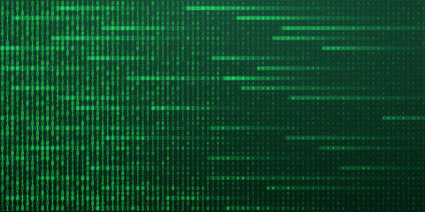 Digital data technology concept. Green futuristic cyberspace. Vector illustration