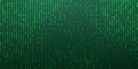 Digital data technology concept. Green futuristic cyberspace. Vector illustration