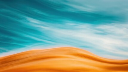 Wall Mural - blue sky, white clouds, yellow sand dune