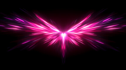 Wall Mural - Neon speed rays abstract background. a burst of pink light energy. Radiance Burst. Illustration