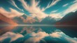 © The 2R Artificiality - Beautiful reflection of the mountains in the lake with a cloudy sky backdrop.